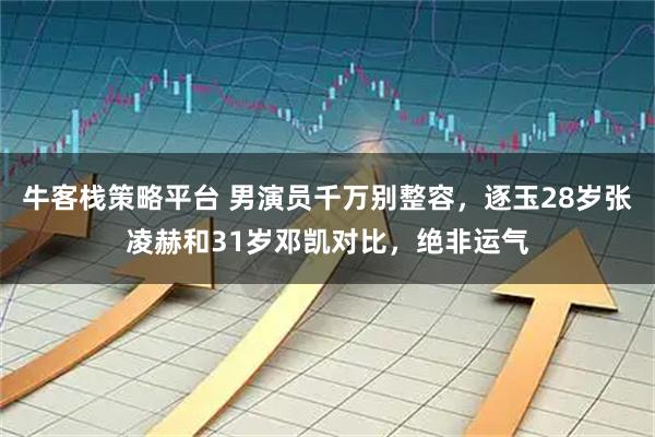 牛客栈策略平台 男演员千万别整容，逐玉28岁张凌赫和31岁邓凯对比，绝非运气